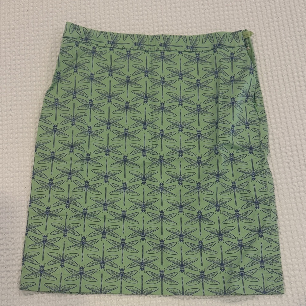 Green Dragonfly Print Skirt, Sz 2